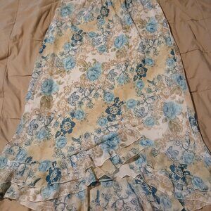 Cato Maxi Skirt Bohemian Blue Slipon Mesh overlay Size 18/20W